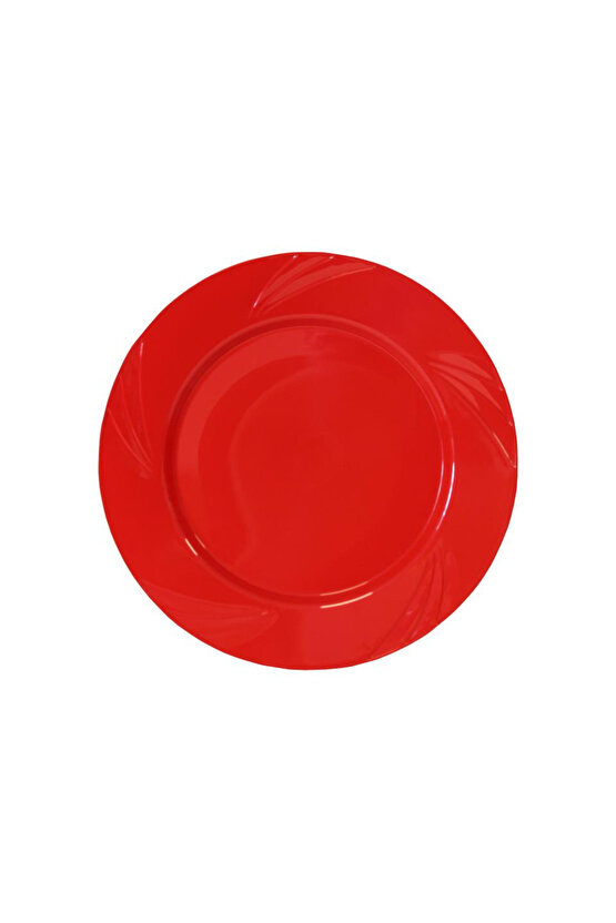Plastik Tabak Sert Lüks 26 cm (6Adet) Kırmızı