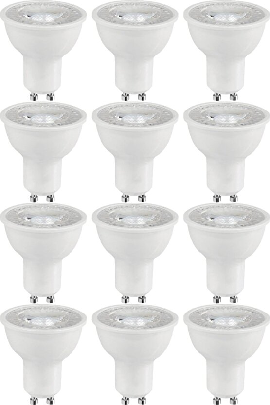12 Adet 7 W Beyaz Işık 1. Sınıf Gu10 Duy Led Ampul - 6500 Kelvin