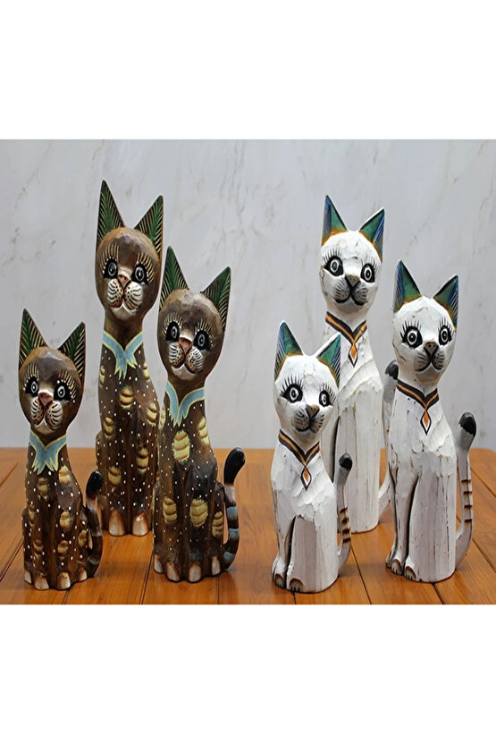 Ahşap 3lü 50 Cm Kedi Seti 3sutama-2