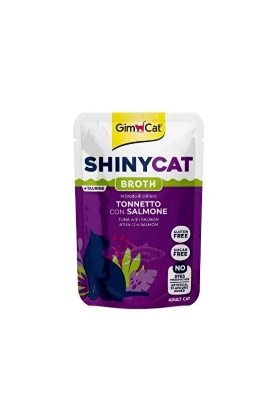 Shinycat Sos İçinde Ton Balıklı ve Somonlu Pouch Yetişkin Konserve Kedi Maması 70 Gr