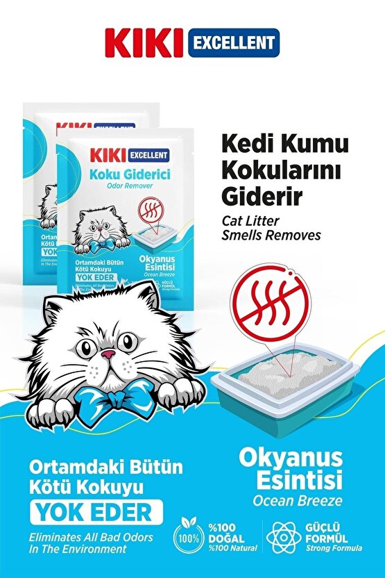 Kedi Kumu Koku Giderici - Kötü Kokuları Giderir - Doğal Koku Giderici - Okyanus Esintisi 25 Gr.