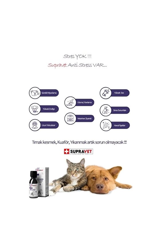 Calming Anti Stress Kedi ve Köpekler için Sıvı Sakinleştirici Damla 100 Ml