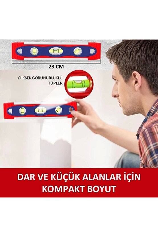 WP262027 225MM Manyetik Şoka Dayanıklı Torpedo Su Terazisi