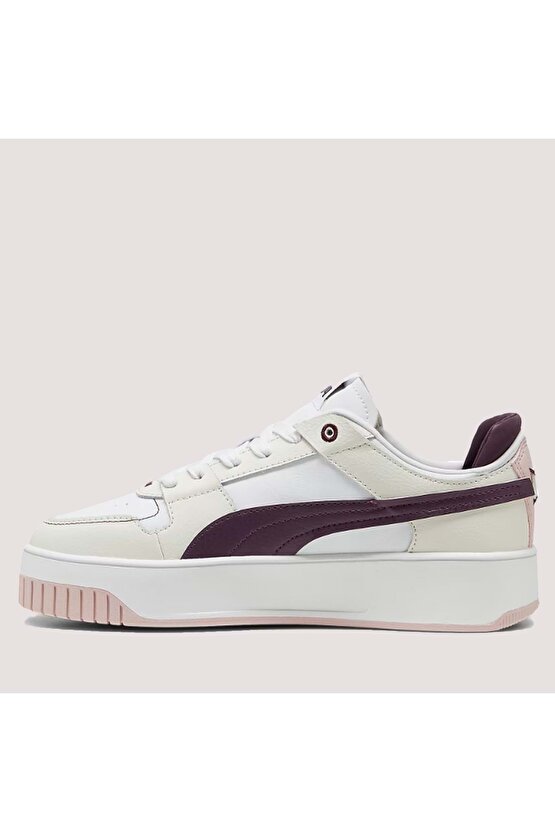Kadın Carina Street VTG Spor Ayakkabı 392338 - Beyaz-Bej-Bordo - 39