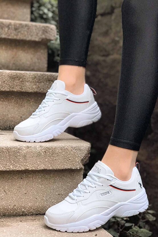 Us Polo Assn Kadın Yüksek Taban Sneakers Tracey Kadın Günlük Spor Ayakkabı Beyaz
