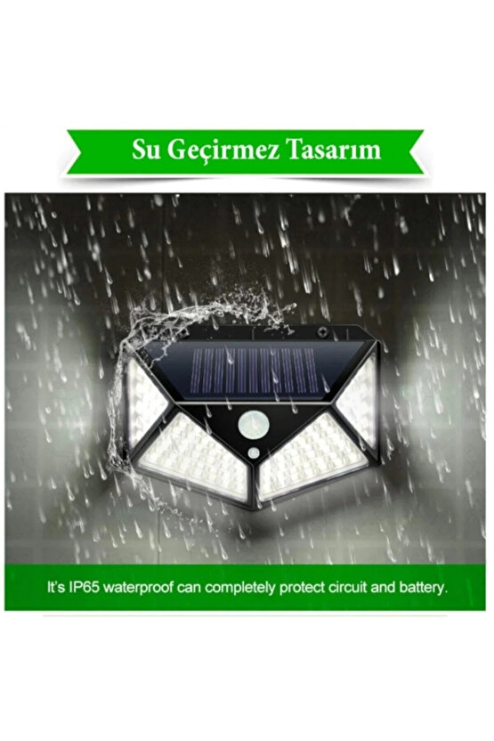 Güneş Enerjili Bahçe Lambası 100 Led Paket Bahçe Aplik Bahçe Lambası Bahçe Aydınlatma.