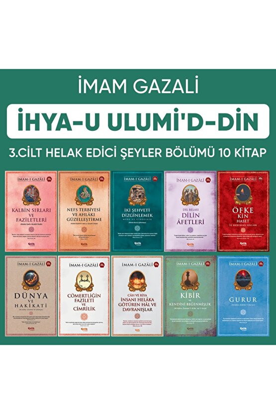 İhya-u Ulumiddin 3. Cilt Helak Edici Şeyler Serisi Seti - 10 Kitap Takım