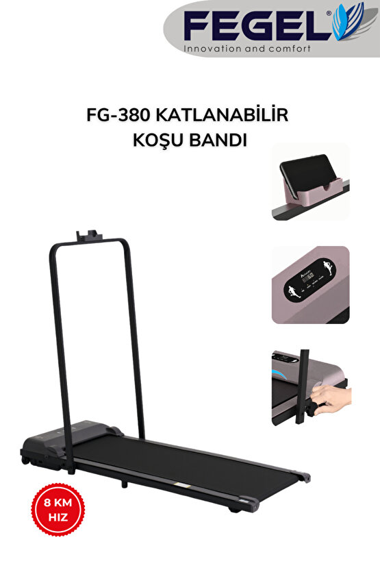 Fg-380 2025 Katlanabilir Yürüme Ve Koşu Bandı – Uzaktan Kumandalı, 8 Km Hız ,120 Kg Taşıma Kapasite