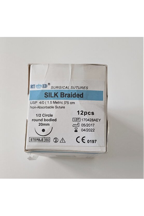 İpek Cerrahi İplik-sütur Silk 12 Li No:40 Yuvarlak