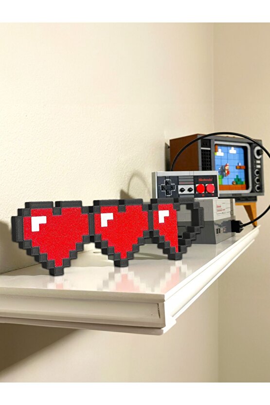 Minecraft Kalp Süs Biblo Duvar ve Masaüstü Süsü Oyuncu ve Sevgili Hediyesi