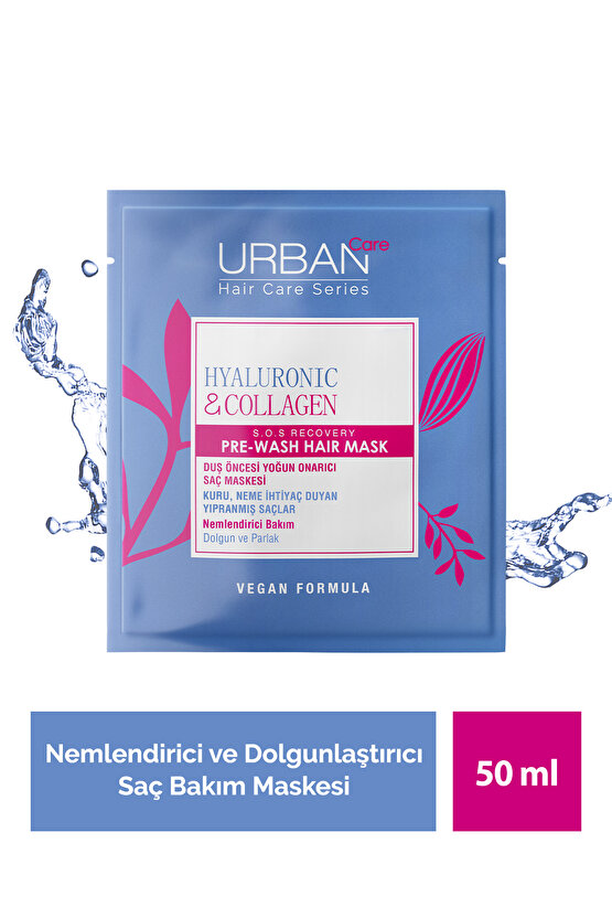 Hyaluronik Asit & Kolajen Kuru ve Cansız Saçlara Özel Duş Öncesi Saç Bakım Maskesi 2x50ml-vegan