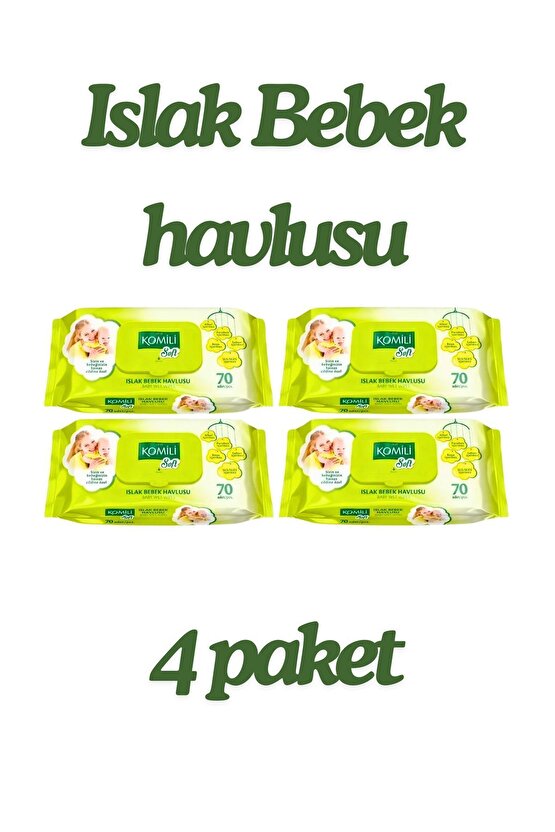 Soft Islak Havlu 70 Yaprak 4lü Paket-