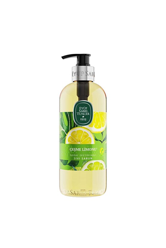 500ml Sıvı Sabun Doğal Zeytinyağlı Pet Şişe Çeşme Limonu