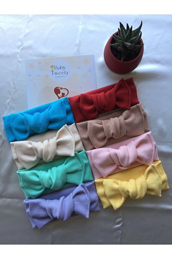 8li El Yapımı Ribana Kız Bebek Bandana