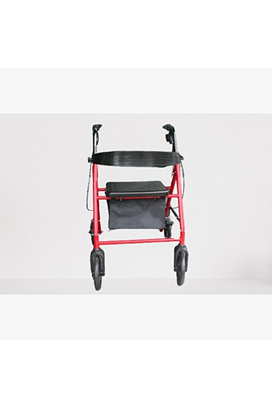 Bez çantalı Arkalıklı Tekerlekli Yürüteç Walker Ekonomik Rollator Hasta Yaşlı Yürüteci