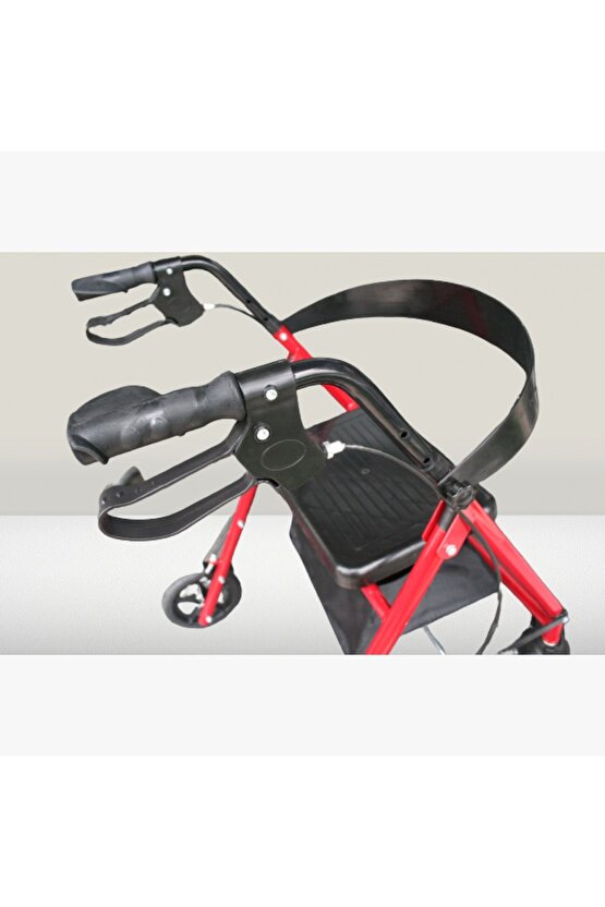 Bez çantalı Arkalıklı Tekerlekli Yürüteç Walker Ekonomik Rollator Hasta Yaşlı Yürüteci