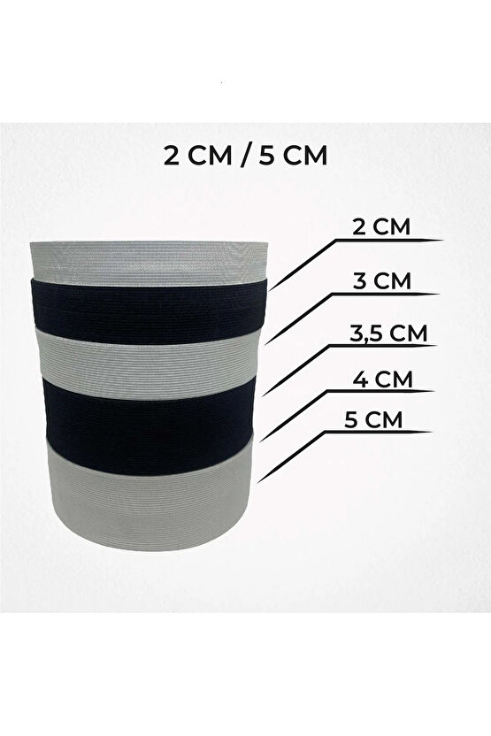 3,5 CM SÜPER ÖRME SİYAH RENK LASTİK 25 METRE