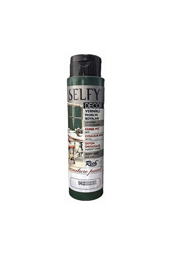 H Selfy Decor Vernikli Mobilya Boyası 500 Cc Amsterdam Yeşil 5848