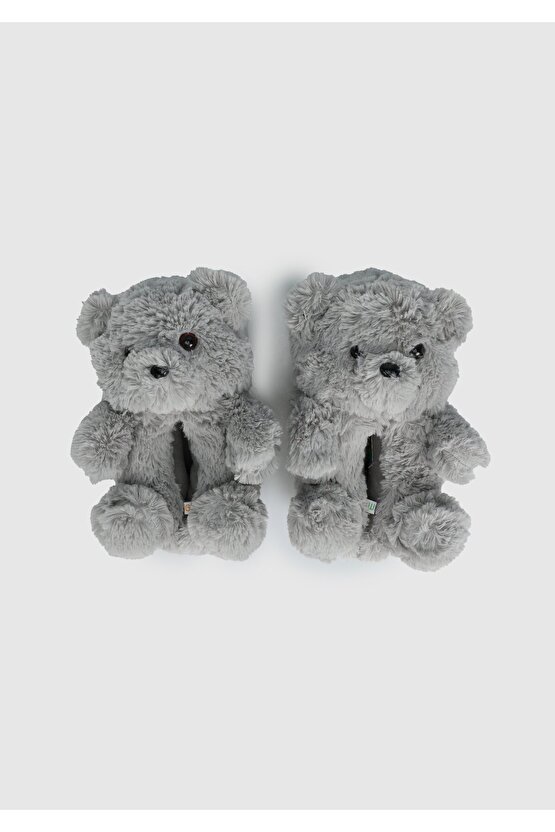 Teddy Kadın,Garson Boy Hayvanlı Panduf Gri 3641