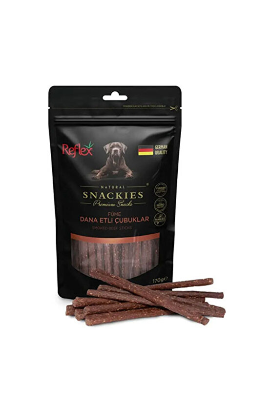 Snackies Natural Füme Dana Etli Tahılsız Köpek Ödül Çubuğu 170 Gr