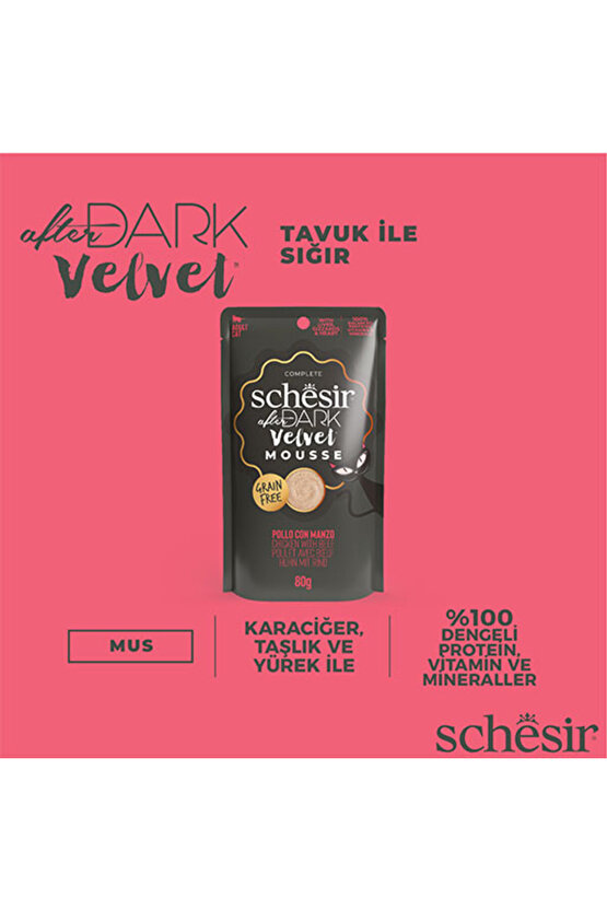 After Dark Pouch Tavuklu ve Sığır Etli Tahılsız Yetişkin Kedi Konservesi 80 Gr