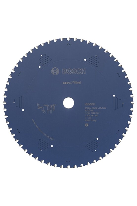 Expert Metal Için Daire Testere Bıçağı – 305*25,4*2,6 Mm 60 Diş – 2608643060