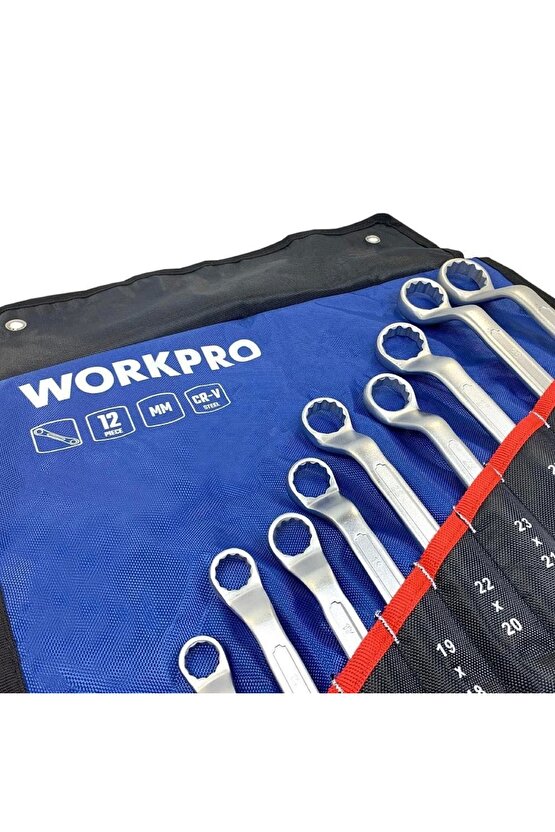 WP202510 6-32mm 12 Parça CR-V Profesyonel İki Ağızlı Yıldız Anahtar Takımı + Bez Taşıma Kılı