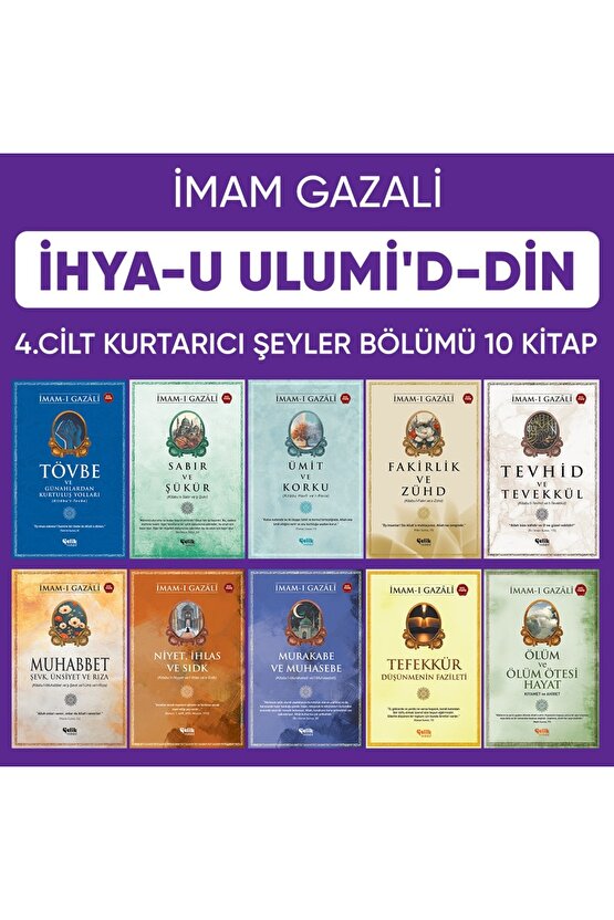 İhya-u Ulumiddin 4. Cilt Kurtarıcı Şeyler Bölümü Serisi Seti - 10 Kitap Takım