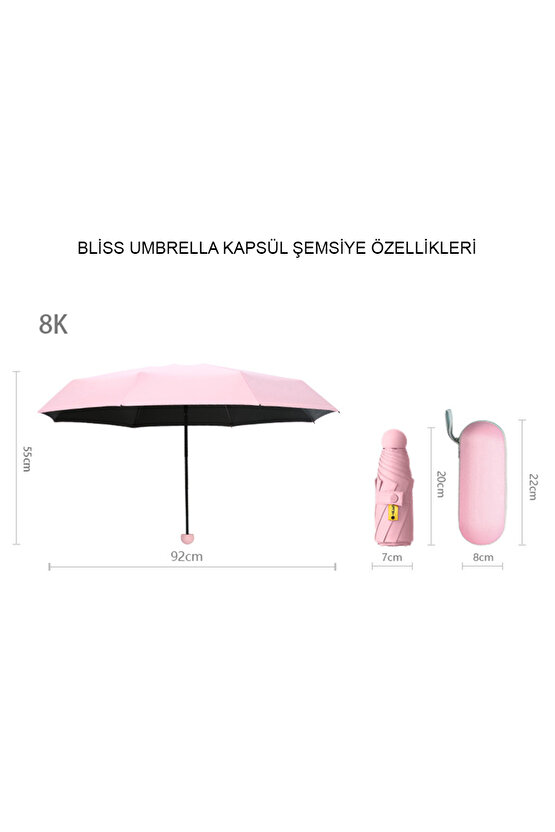 Özel Kılıflı Mavi Şemsiye (Kapsül Şemsiye)