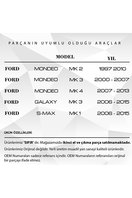 Ford Mondeo, Galaxy, S-max Için Koltuk Dişlisi Metal Milli 14 cm