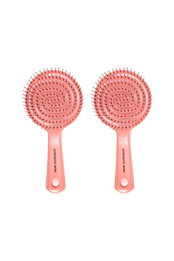 Üç Boyutlu Oval Saç Fırçası Pembe x 2