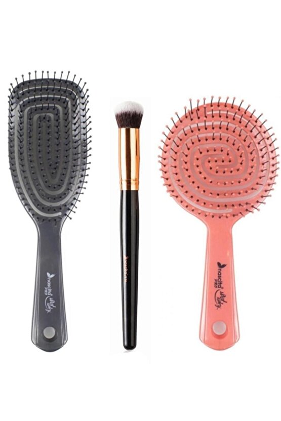 Pembe Pro Üç Boyutlu Oval Saç Fırçası