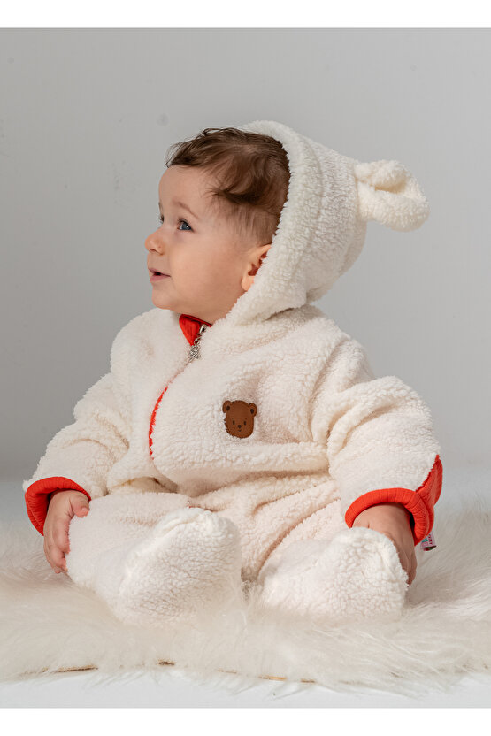 Welsoft Peluş Kuzu Katlanır Eldivenli %100 Pamuk Astar Unisex Kız Erkek Çocuk Bebek Uyku Tulumu