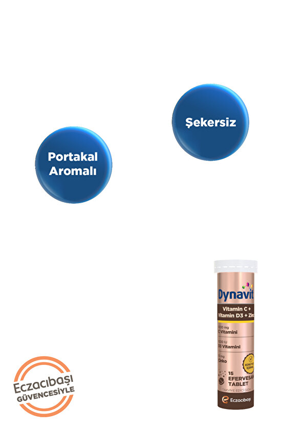 Vitamin C Vitamin D3 Çinko 15 Efervesan Tablet