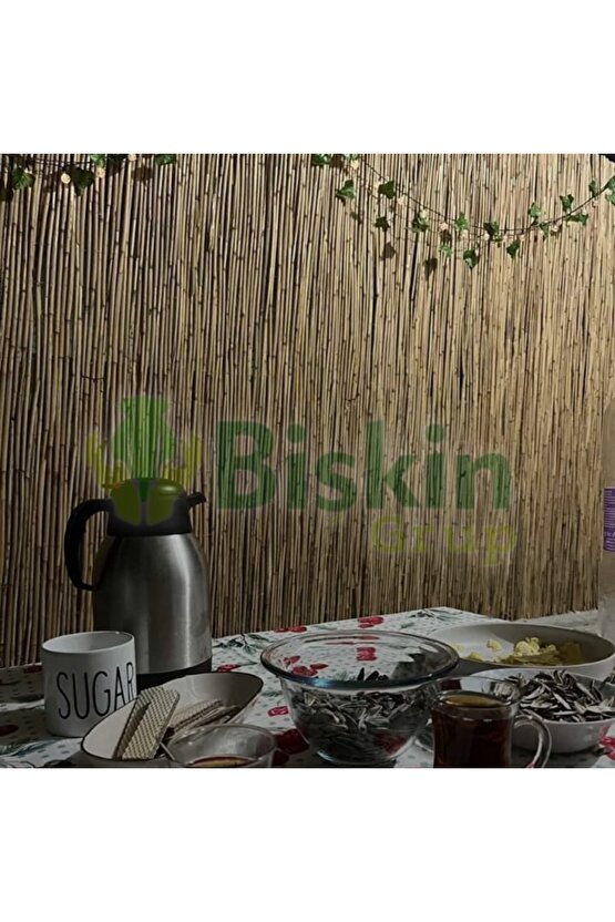 2.5 Metre X 5  Metre Bambu Kamış Hasır Çit , Bahçe Balkon Gölgelik vb. Dekorasyon Doğal