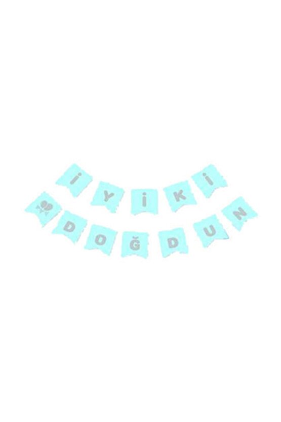 Banner Iyiki Doğdun Mavi Gümüş