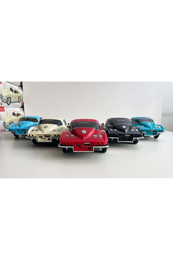 CHEVROLET NOSTALJİK ARABA BLUETOOTH SPEAKER ŞARJLI LED IŞIKLI KABLOSUZ HOPARLÖR FM SD KART USB