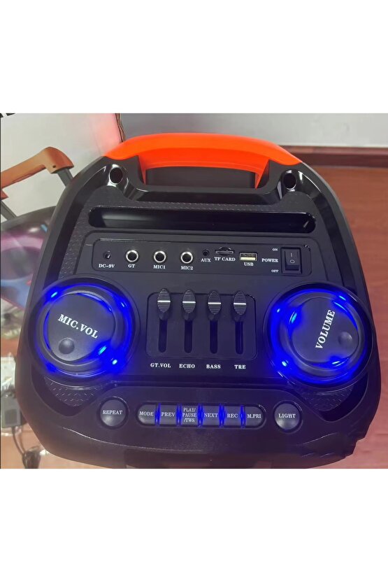 KABLOSUZ MİKROFONLU BLUETOOTH SPEAKER TAŞINABİLİR TEKERLEKLİ BÜYÜK BOY KABLOSUZ ŞARJLI HOPARLÖR