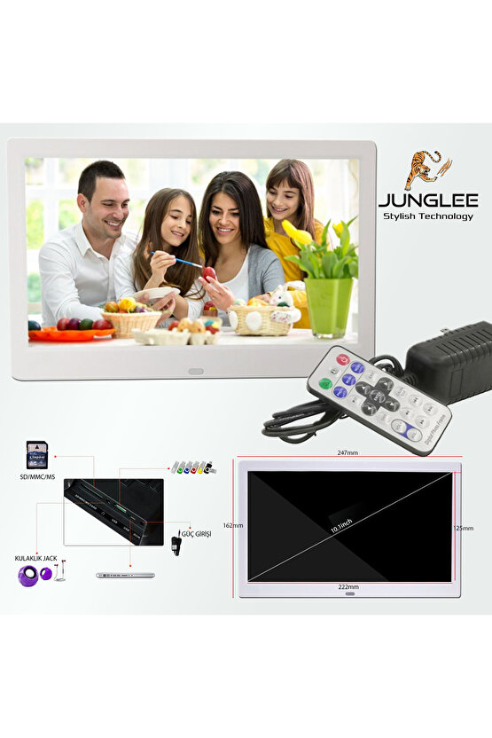 10 Inç Dijital Fotograf Çerçevesi Led Hd Ekran Usbsd Mp3mp4 Çalar Video Oynatma