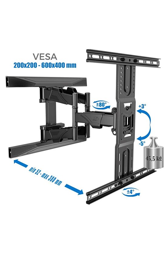 T-C-L 75 190 Ekran Led TV Uyumlu NB P6 Hareketli TELEVİZYON Askı Aparatı Güçlendirilmiş Çelik Kollu