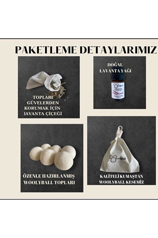 Yün Çamaşır Kurutma Makinası Topu-3 Adet Xl %100 Organik