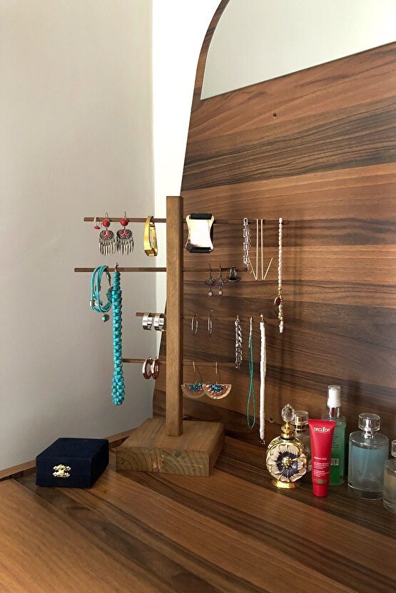 Ahşap Takılık Takı Askısı Organizer Çam