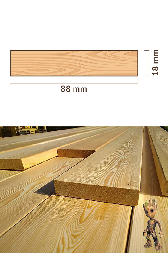 300cm 2. Sınıf Ahşap Köşeli Deck