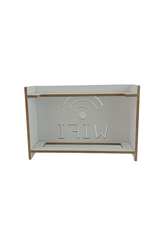 Dekoratif Beyaz Duvara Asılabilir Modem-Wifi Saklama Kutusu 37 x 25 x 10 CM