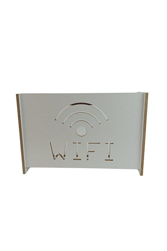 Dekoratif Beyaz Duvara Asılabilir Modem-Wifi Saklama Kutusu 37 x 25 x 10 CM