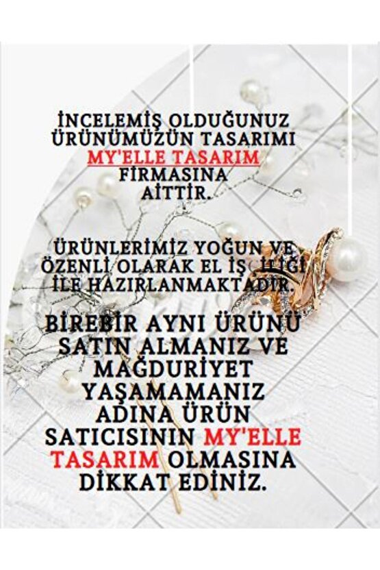 Beyaz Inci Detaylı, Kristal Taşlı Zarif Saç Aksesuarı Nişan, Nikah, Gelin Aksesuarı, Gelin Tacı