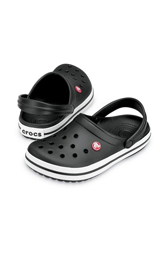 Unisex Crocband Siyah Kenarı Siyah Beyaz Çizgili Terlik 11016-001