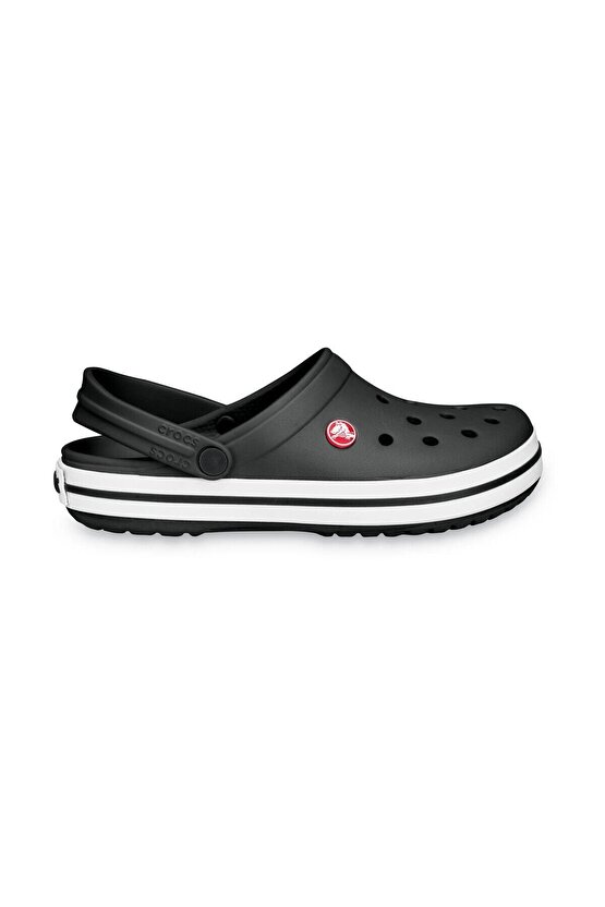 Unisex Crocband Siyah Kenarı Siyah Beyaz Çizgili Terlik 11016-001