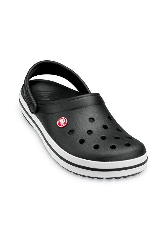 Unisex Crocband Siyah Kenarı Siyah Beyaz Çizgili Terlik 11016-001