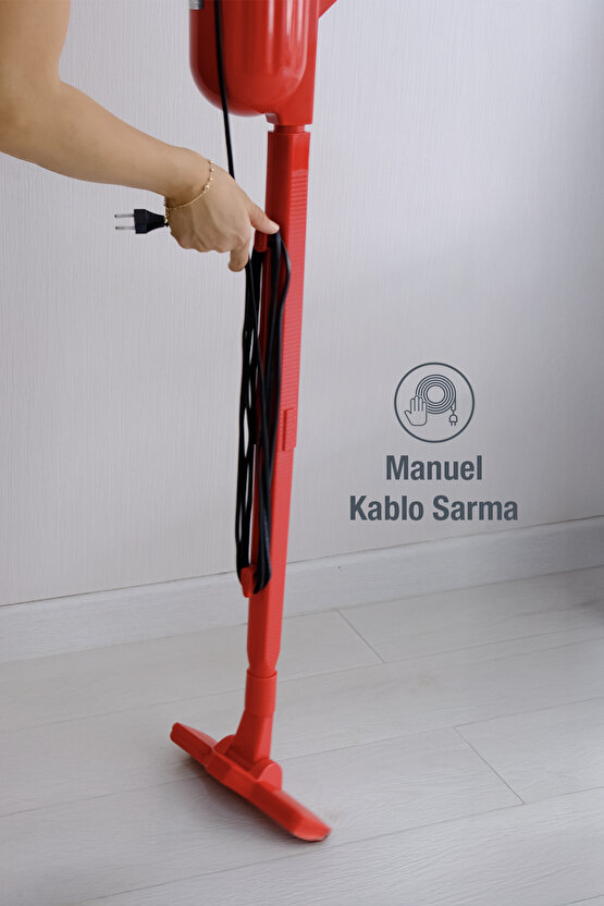 Pratıc-S P 1200 Toz Torbasız Dikey Süpürge Kırmızı